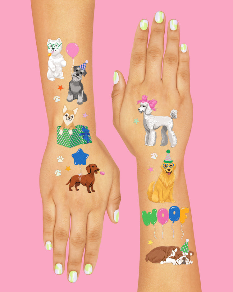 Dog Lover Tats - 52 foil temporary tattoos