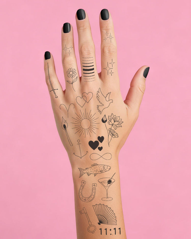 Realistic Fine Line Tattoos - 4 tattoo sheets
