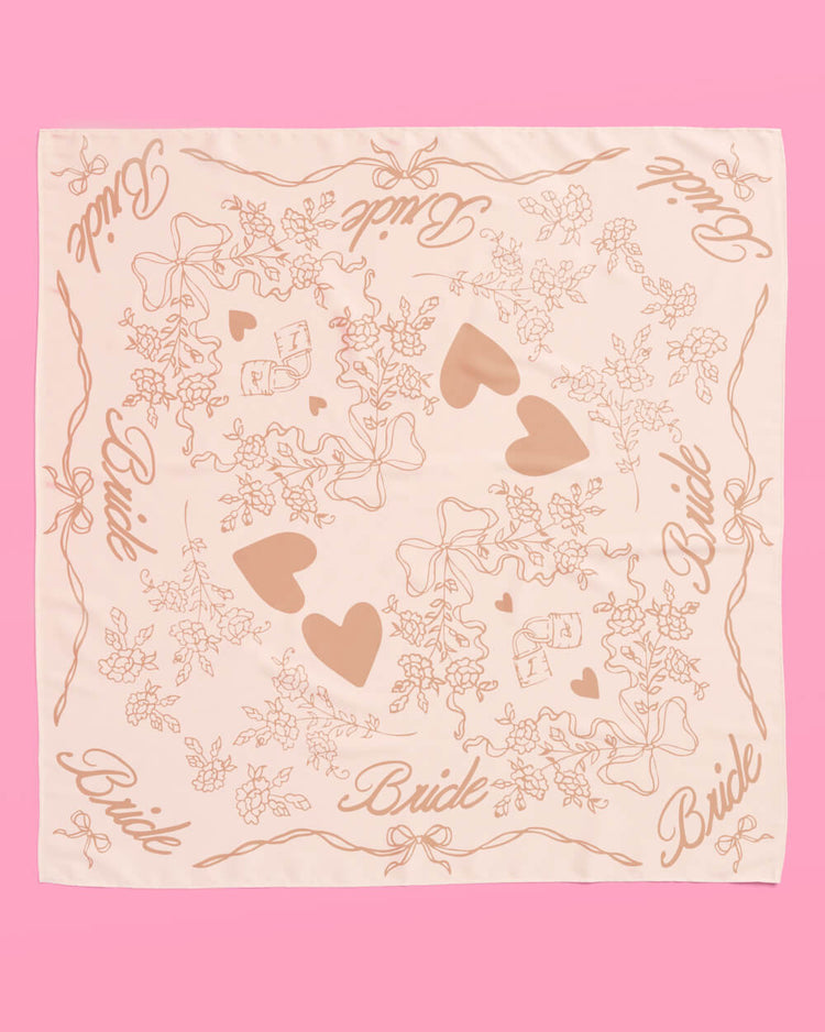 Beige Bride Headscarf - white silk bride head scarf