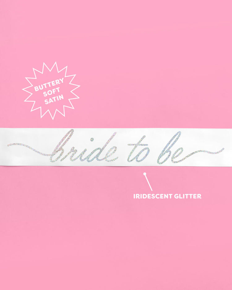 Bridal Bliss Sash - white satin sash
