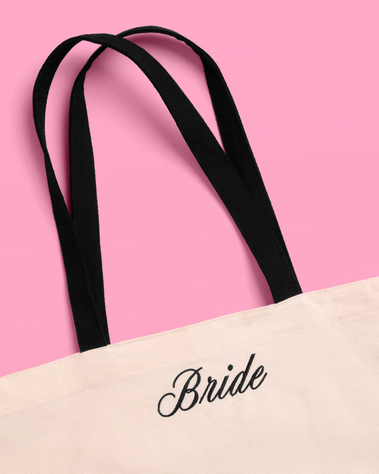 Classic Bride Tote - embroidered canvas tote w. bows