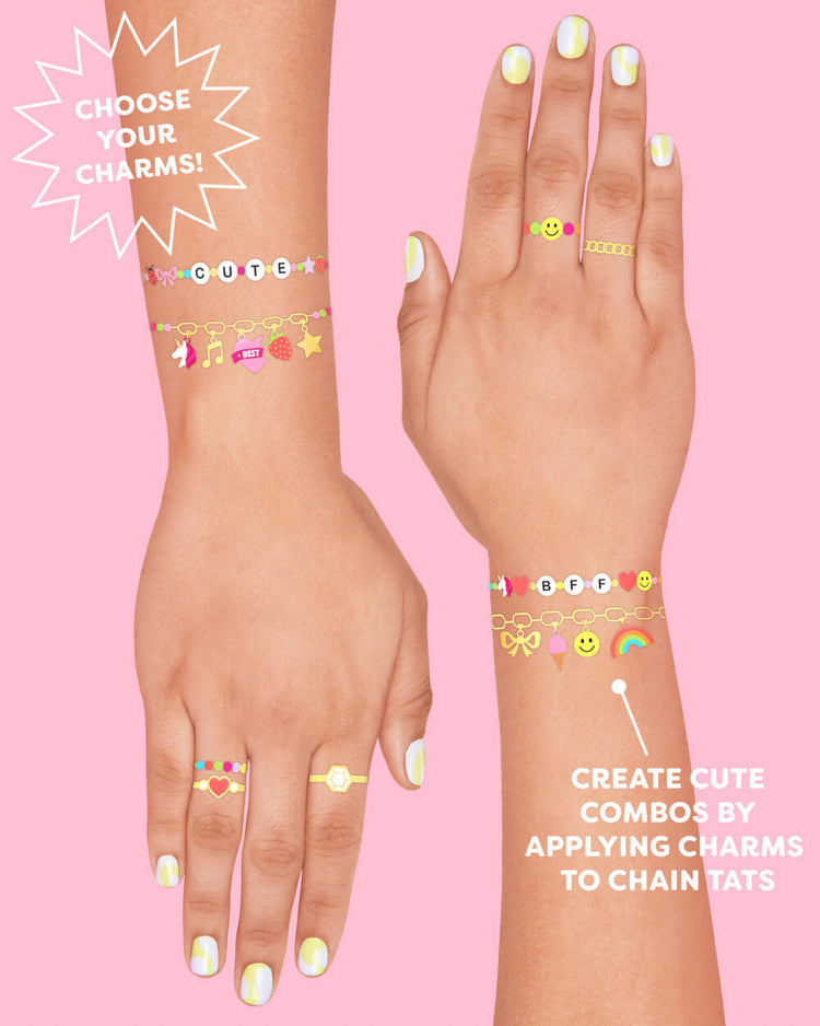 Wrist Candy Temporary Tattoos - gold foil + beaded
