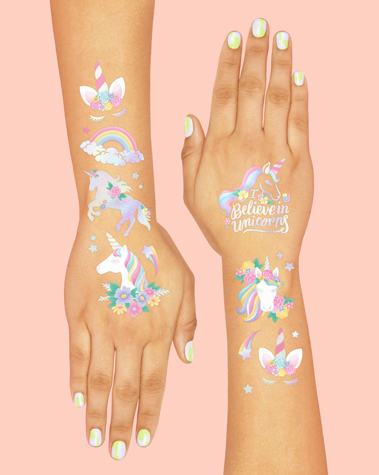 Unicorn Tats - 52 foil temporary tattoos