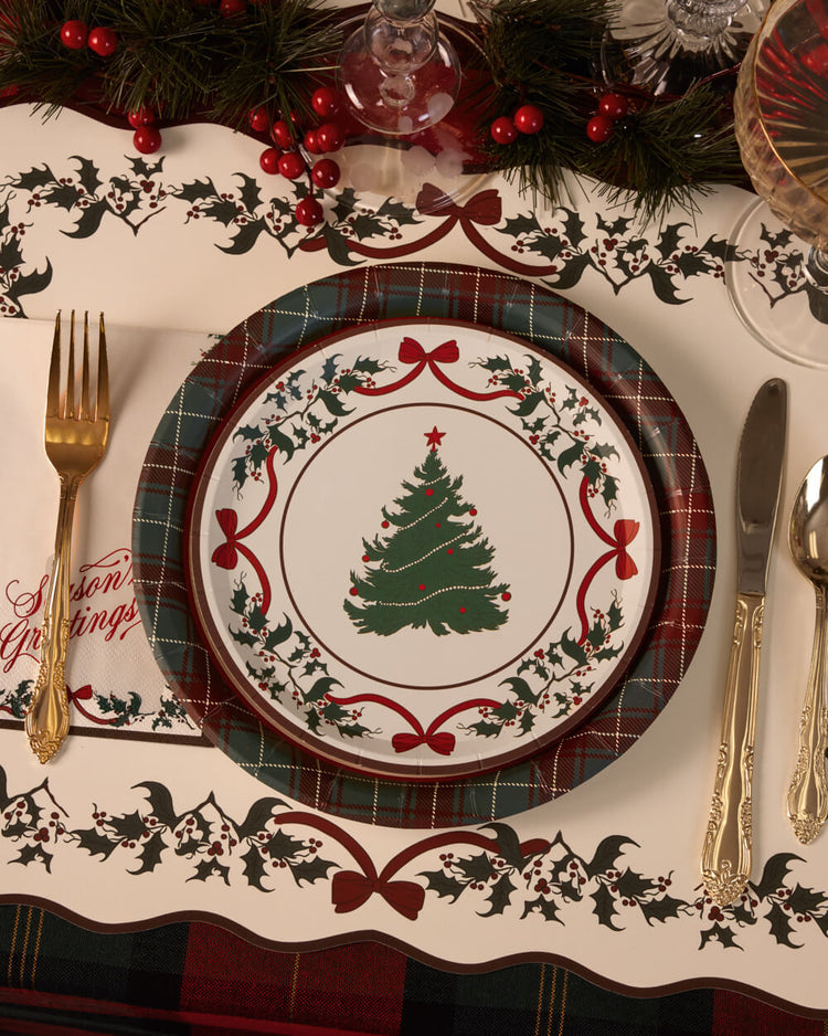 Seasons Greetings Plates - holiday plate set