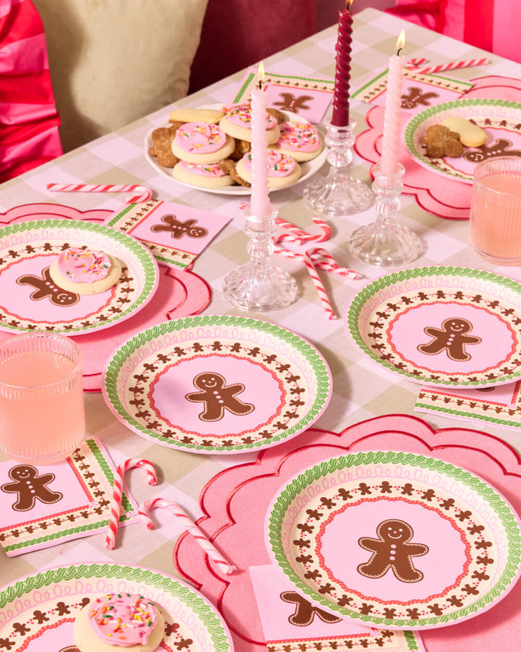 Bake it Merry Plates - pink christmas plates
