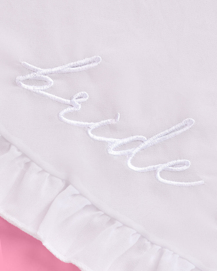 Bride to Be Sarong - white chiffon embroidered sarong