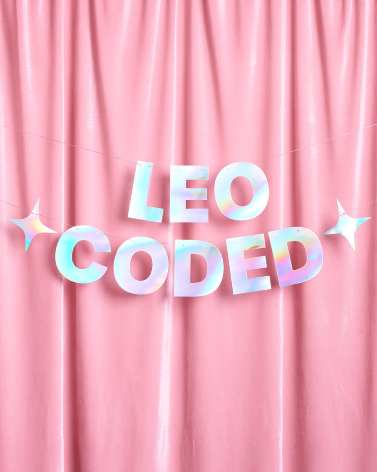 Leo Coded Banner - iridescent foil banner