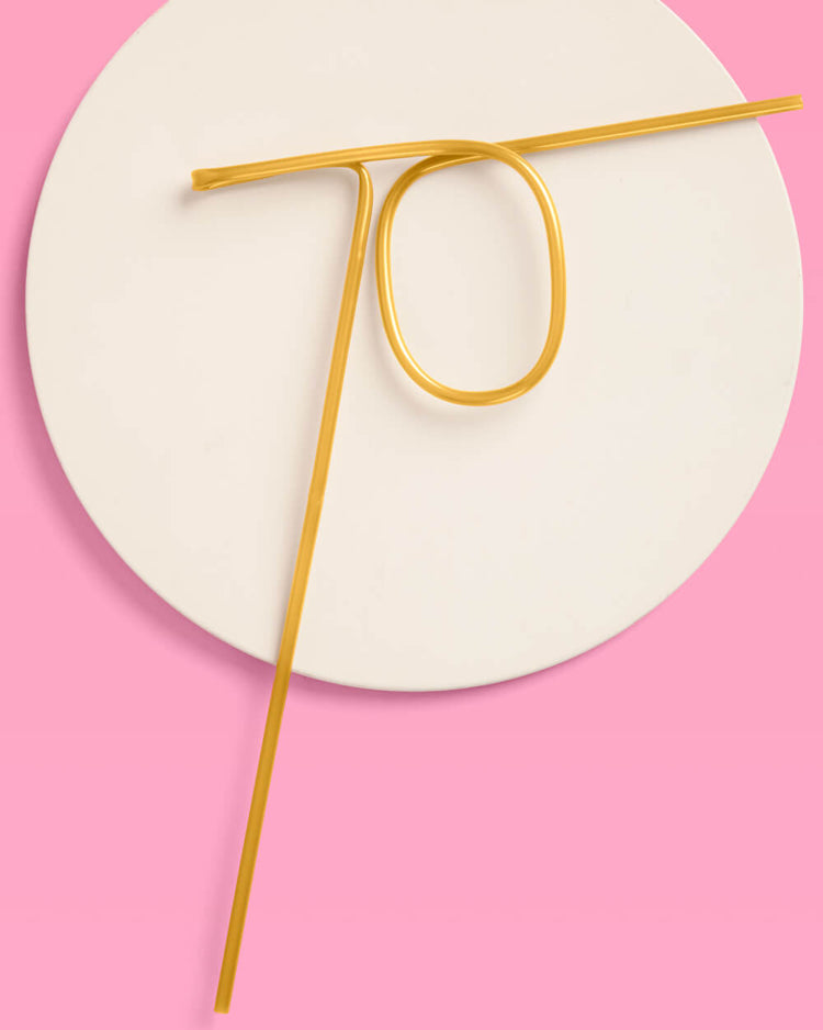 70 Shaped Straw - gold reusable straw