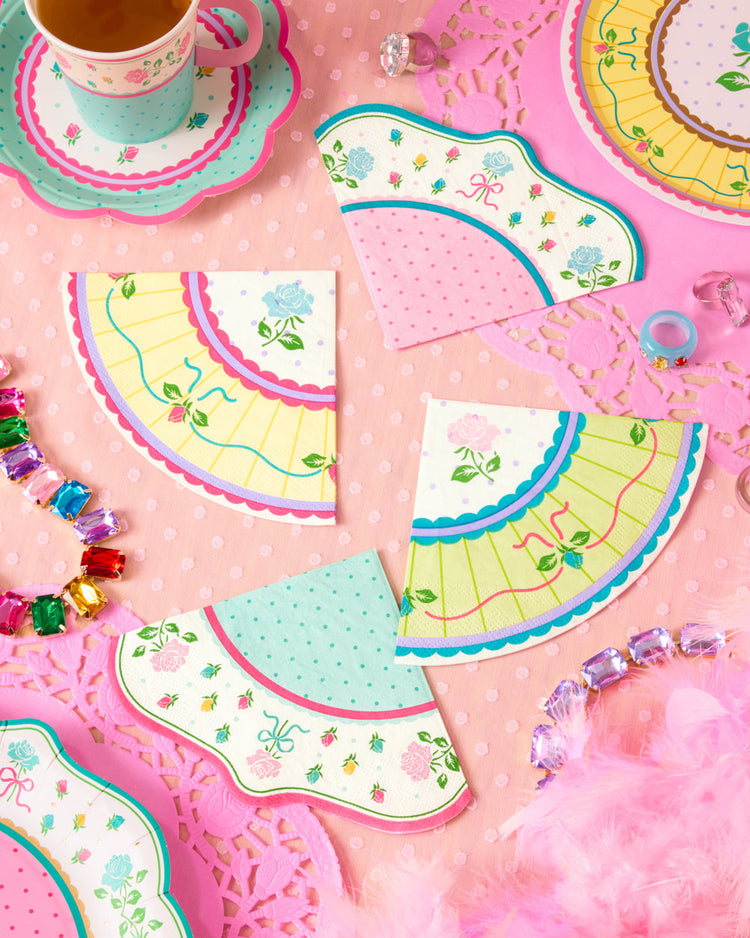 Tea Party Trio - plates, napkins, + cups
