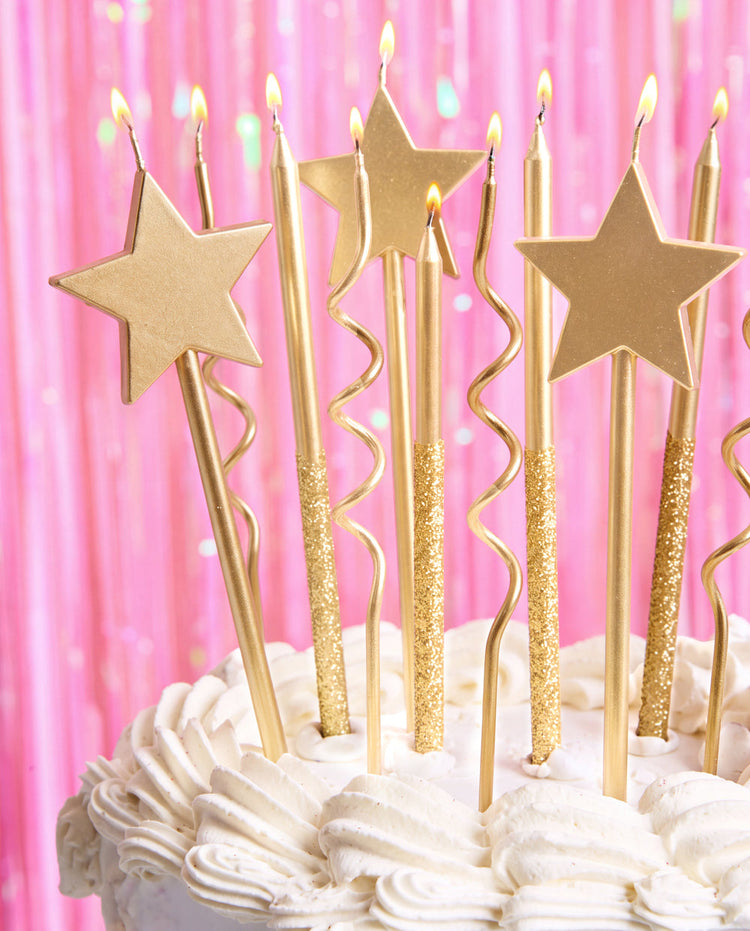 Make a Wish Gold Candles -  gold glitter candles