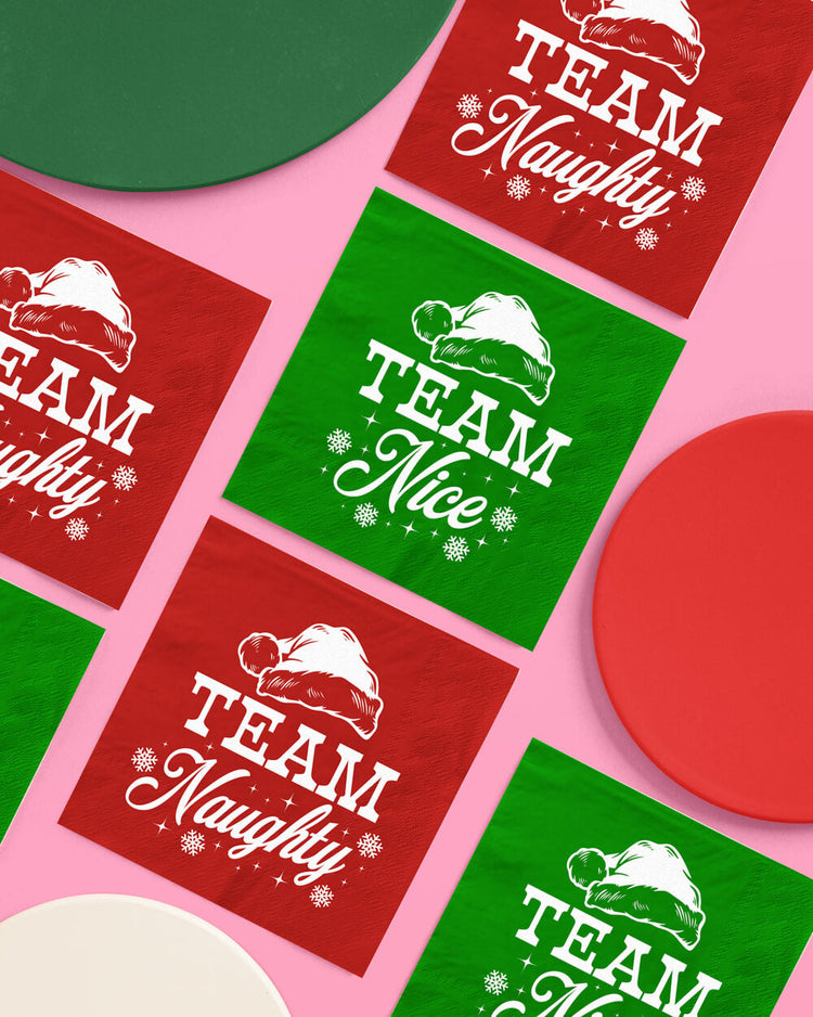 Team Naughty or Nice Napkins - 50 paper napkins
