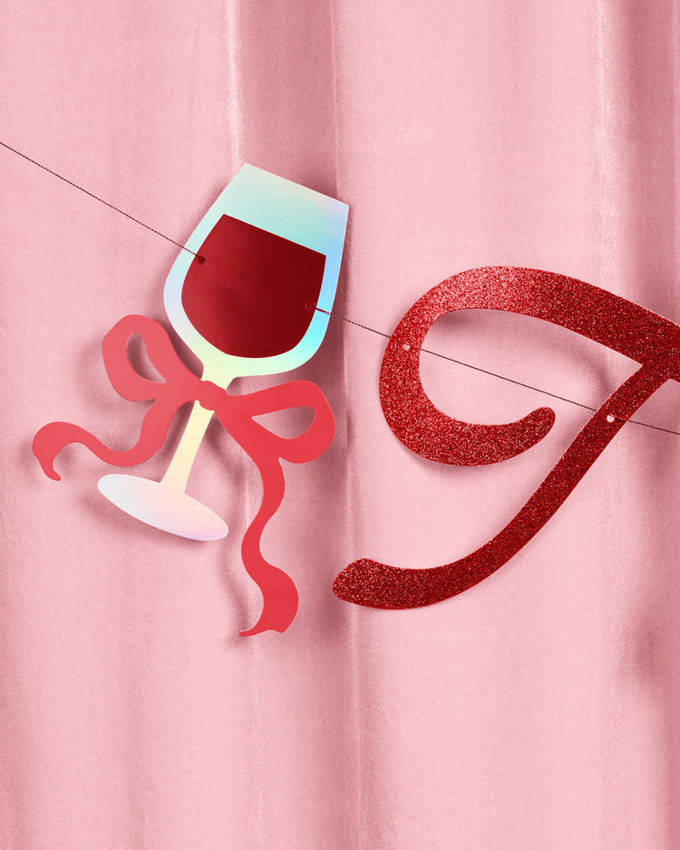 That's Amore Banner - red glitter banner