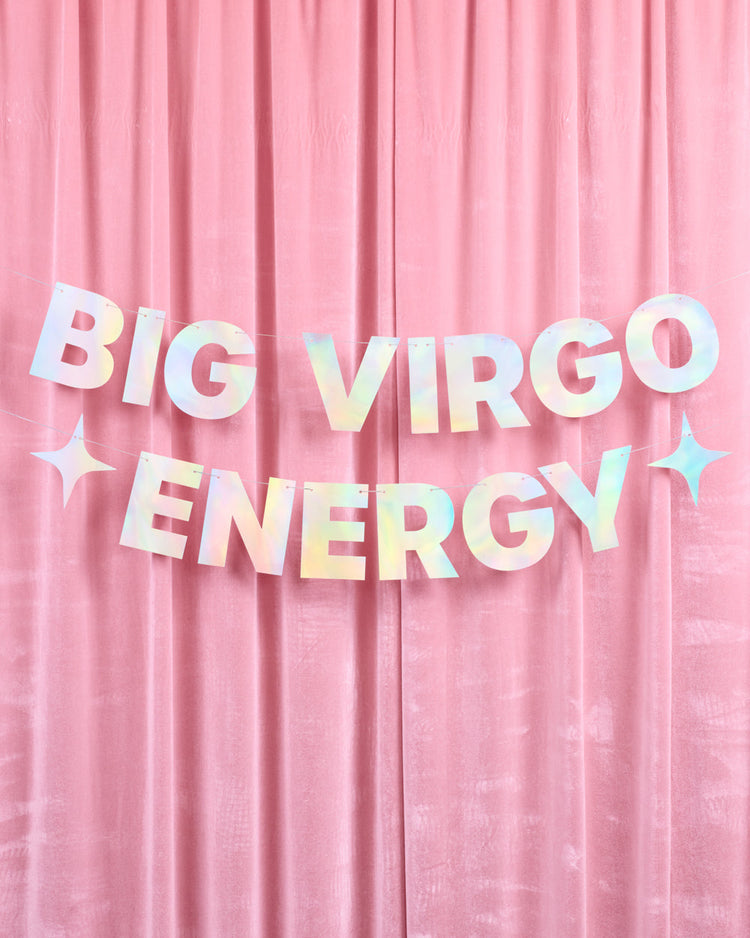 Big Virgo Energy Banner - iridescent foil banner