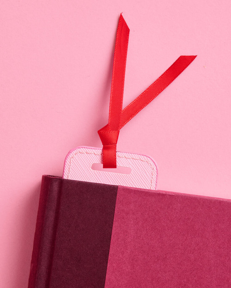 Hot Girls Read Bookmark - pink faux leather bookmark