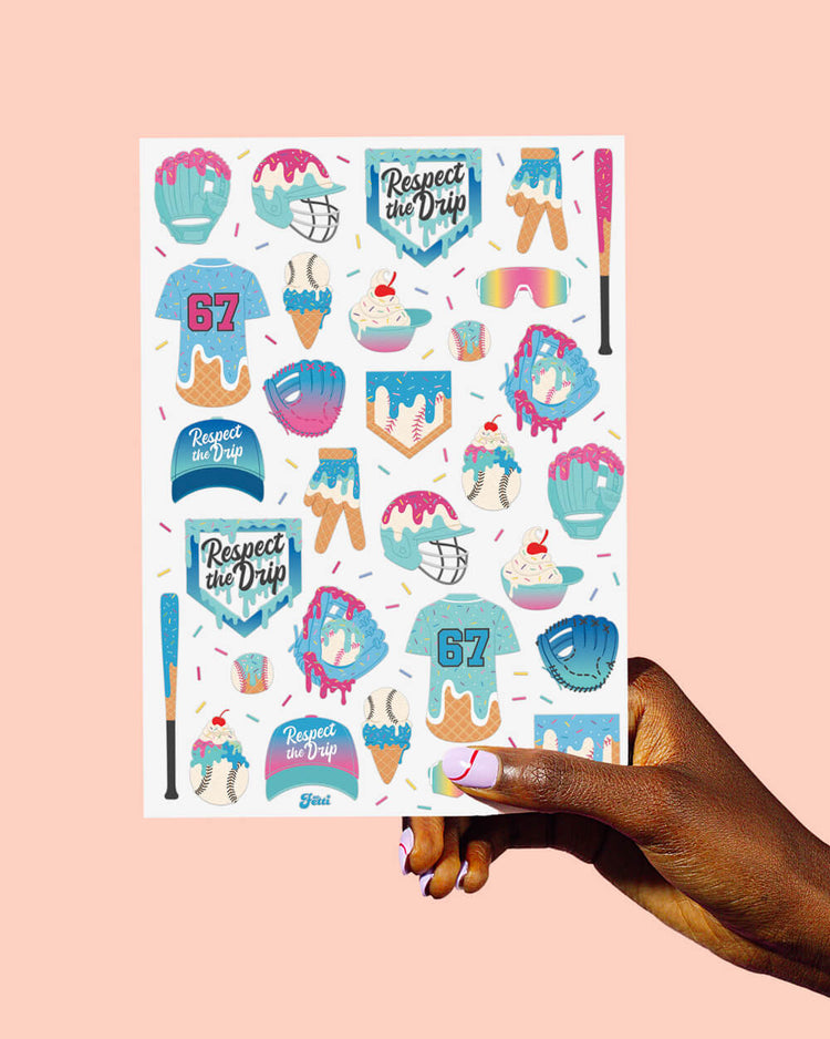 Baseball Drip Tattoos - 60 temporary tattoos