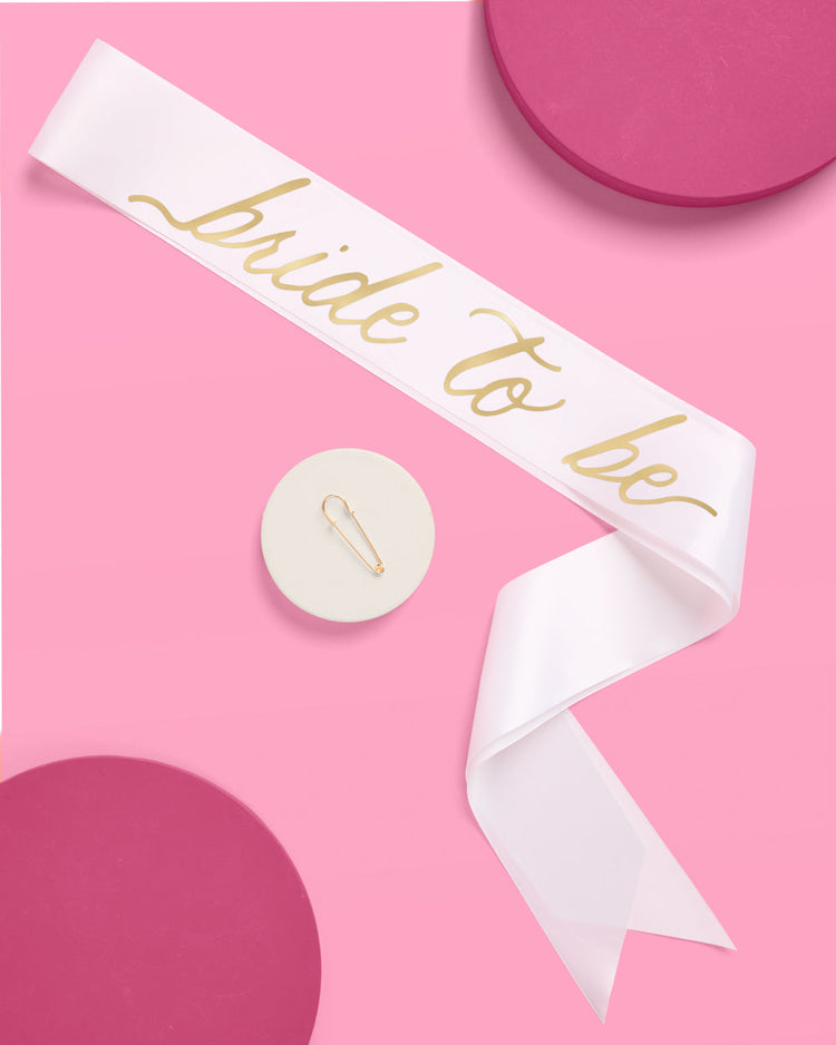 Classic Bride Sash - white satin sash