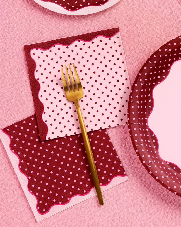 Sip Happens Napkins - burgundy + pink napkins