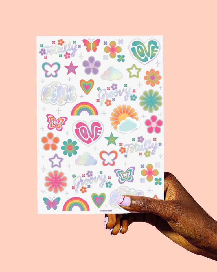 Groovy Rainbow Tats - 68 temporary tattoos