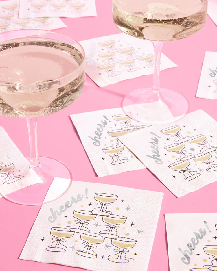 Champagne Cheers Napkins - 50 foil napkins