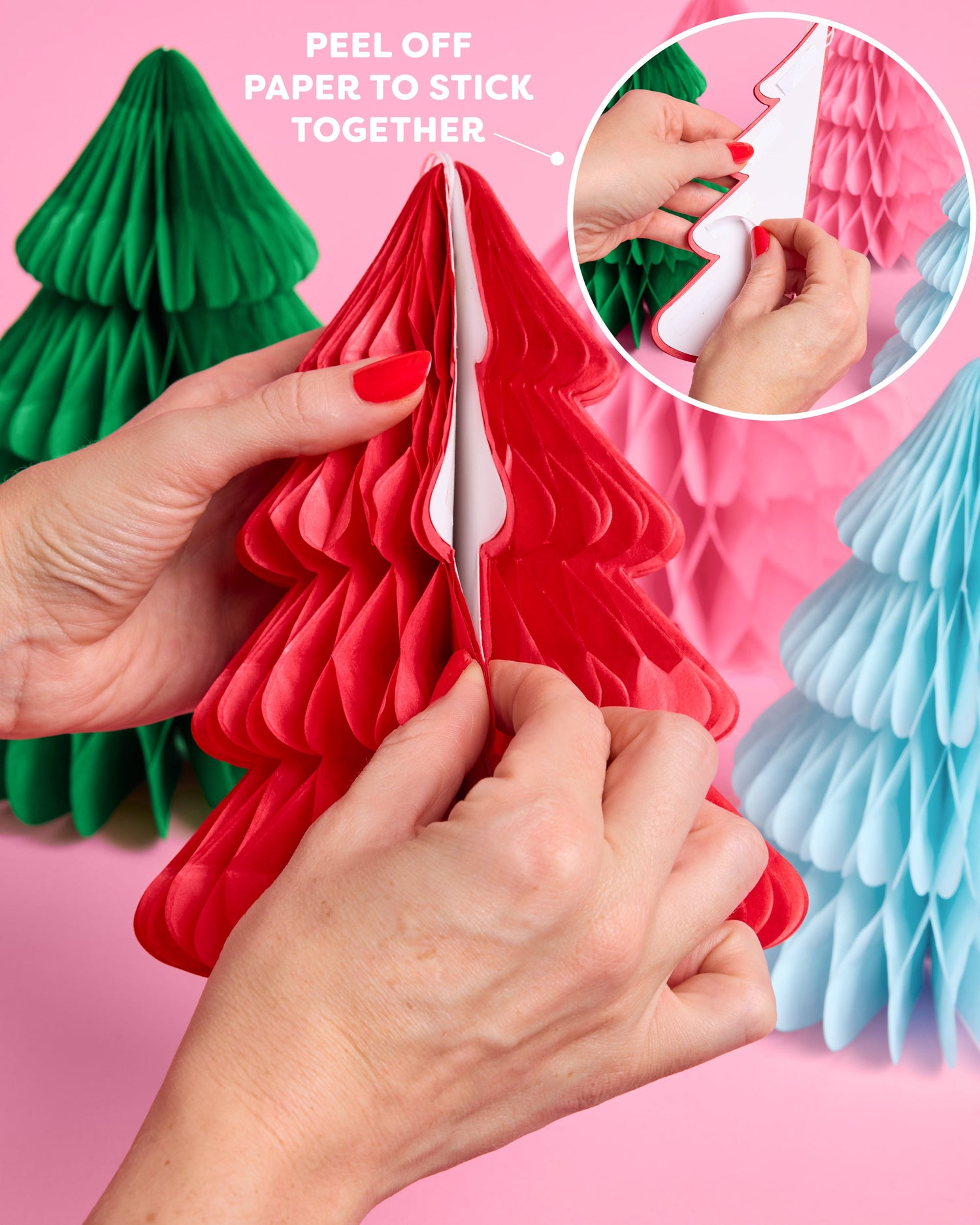 Issue Paper Trees Very Merry Tree Set - 4 accordion tissue paper trees – Three Girls Shop