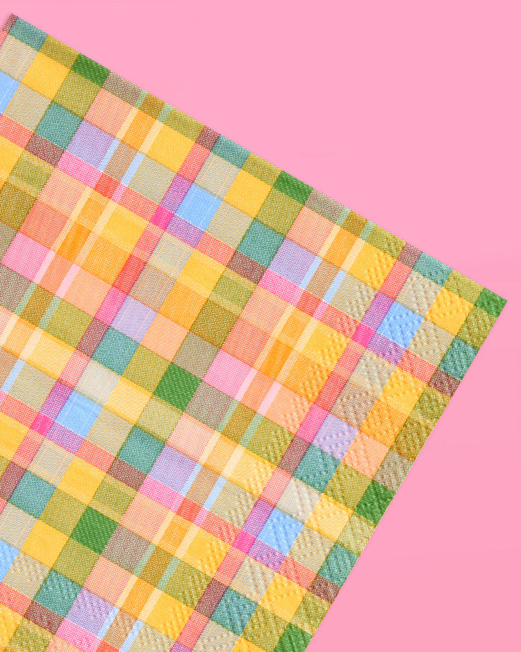 Summer Camp Napkins - 24 plaid paper napkins