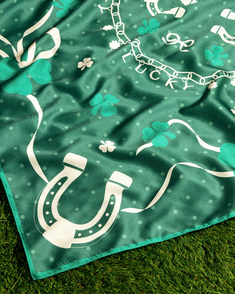 Lucky Headscarf - green silk headscarf
