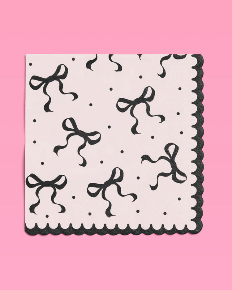 Little Black Bow Bundle - plates, napkins, bday banner