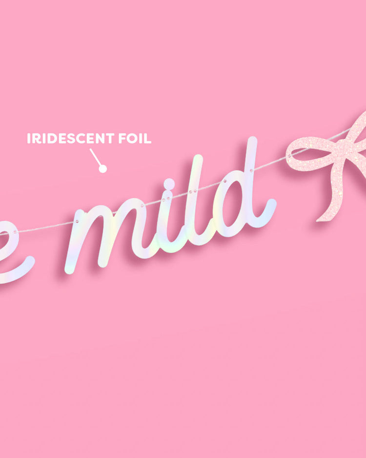 Girls Gone Mild Banner - iridescent foil banner