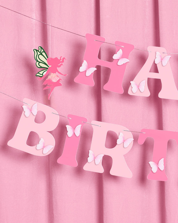 Garden Fairy Banner - 3D paper banner