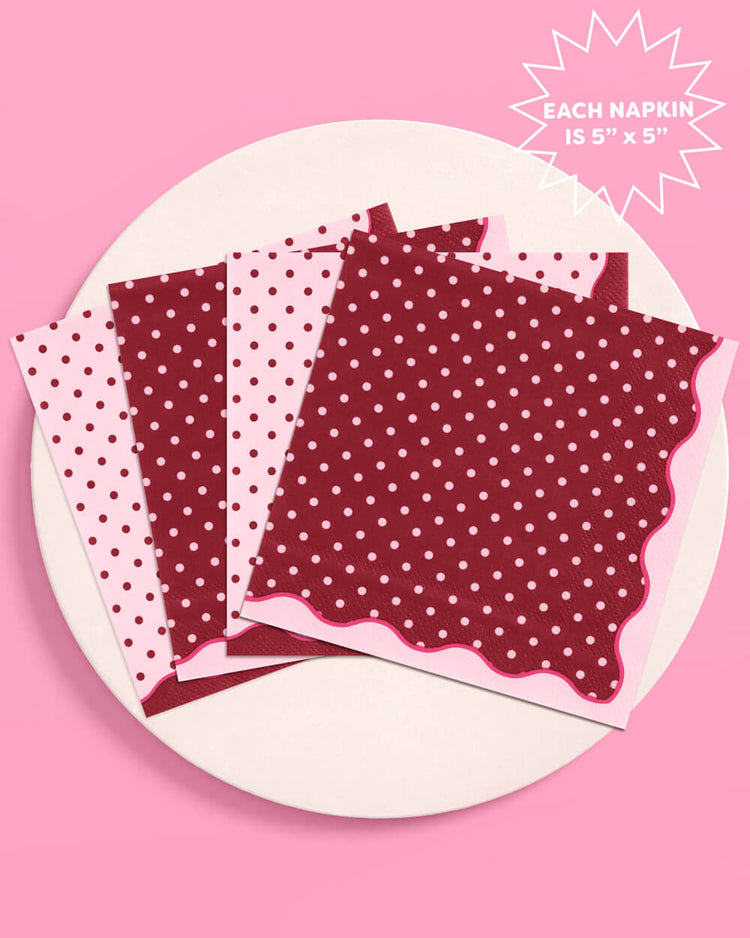 Sip Happens Napkins - burgundy + pink napkins