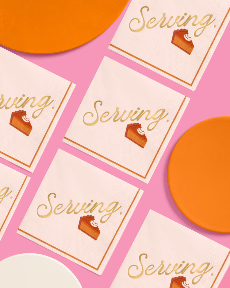 Serving Pie Napkins - gold foil cocktail napkins