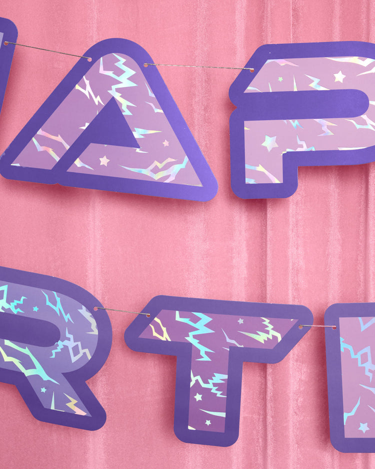 Takedown Banner - iridescent foil banner