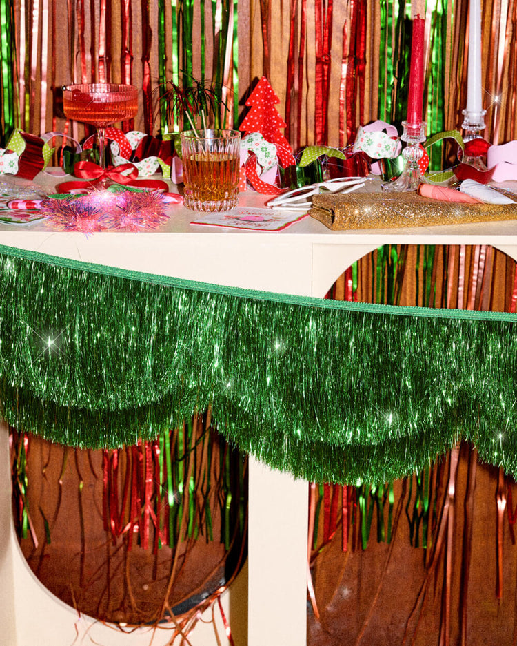 Holiday Scallop Fringe Banner - scalloped banner