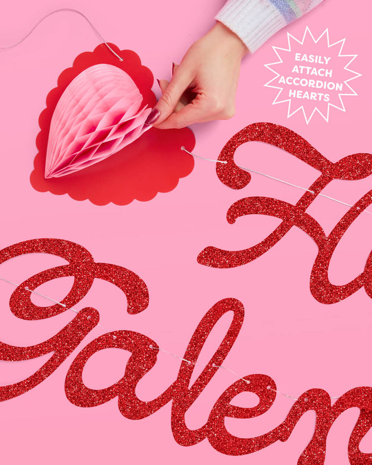 Galentine's Day Banner - 3D glitter banner