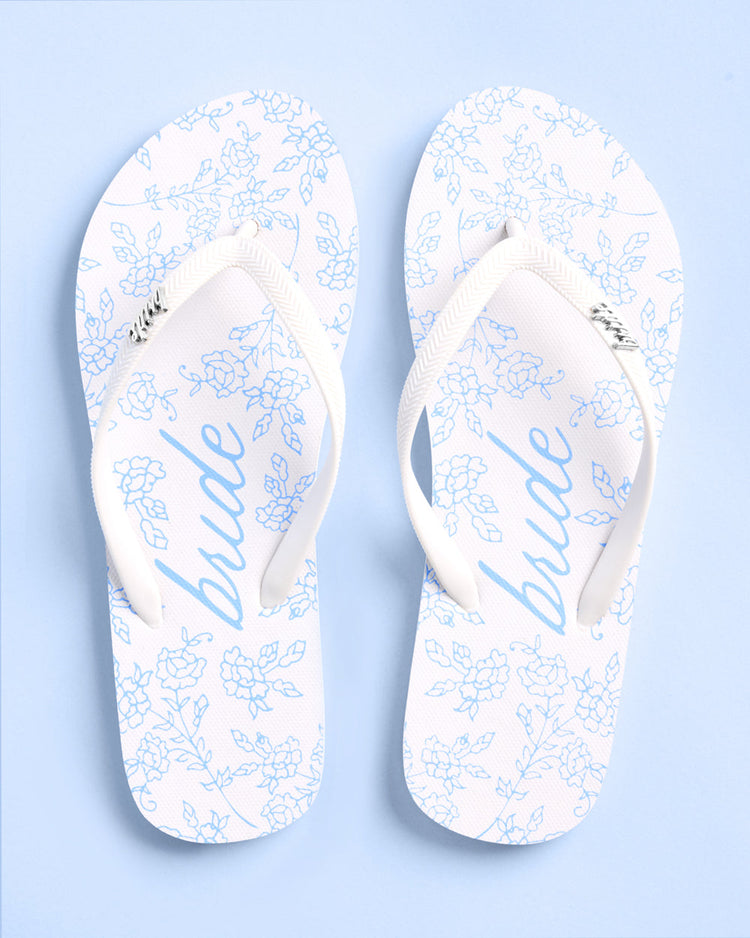 Something Blue Flip Flops - rubber printed sandals