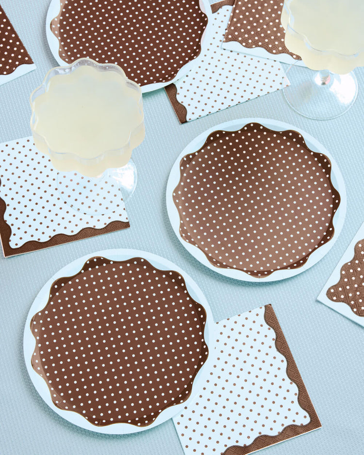 Cocoa Dot Plates - 7in polka dot plates