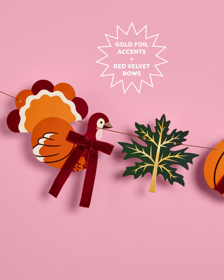 Give Thanks Harvest Banner - fall pumpkin garland