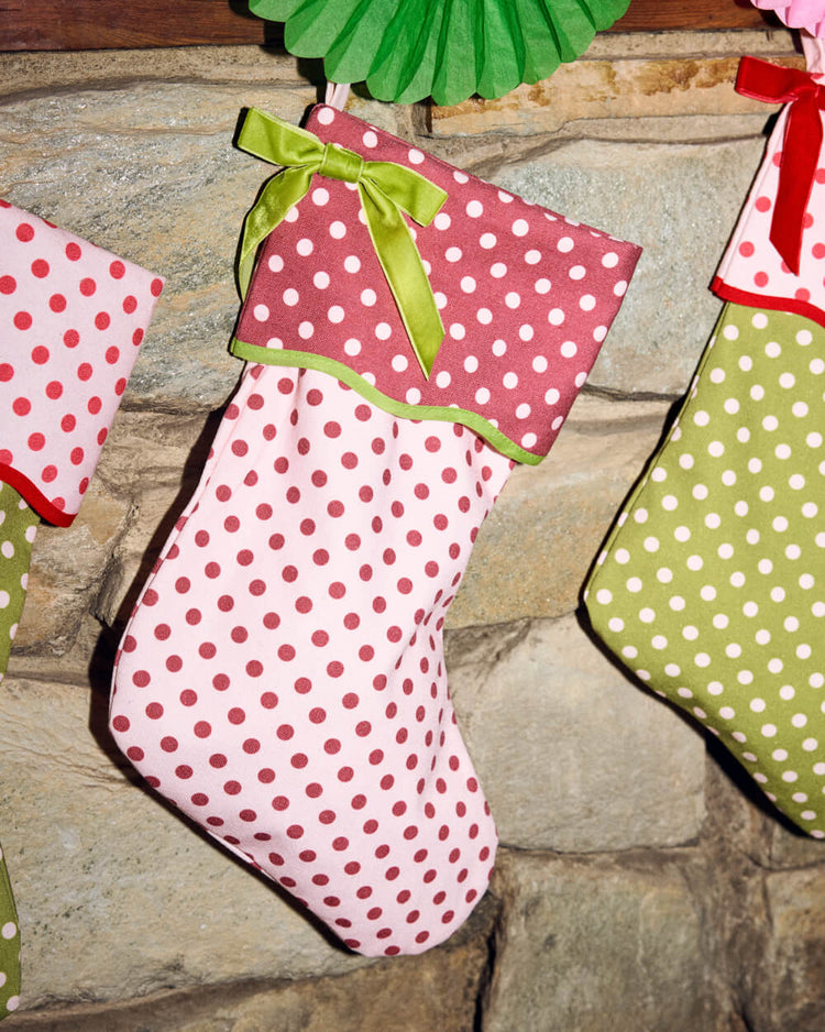 Polka Dot Stockings - canvas stockings set
