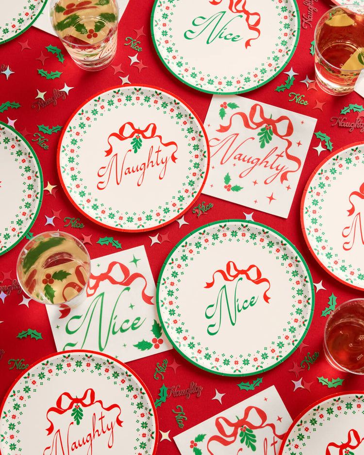Naughty or Nice Plates - christmas dessert plates