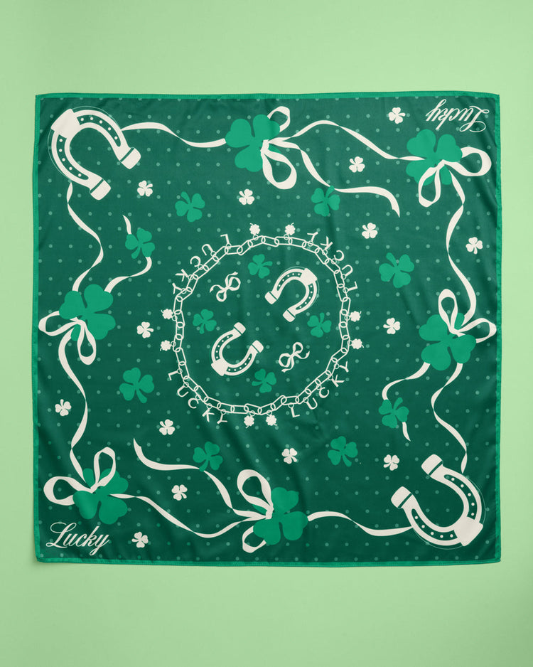 Lucky Headscarf - green silk headscarf