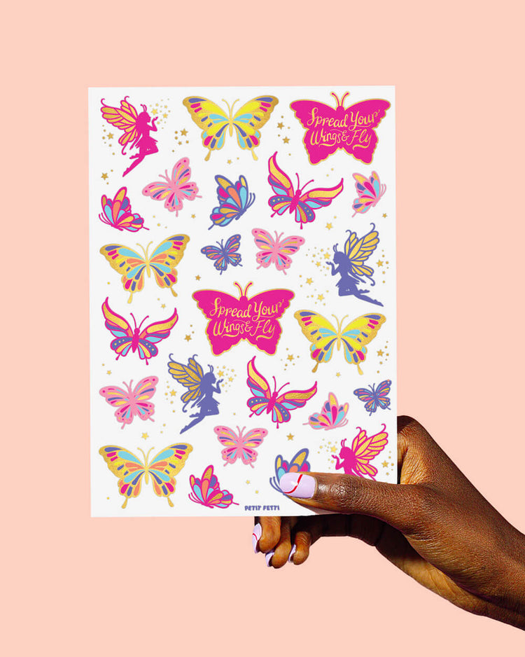 Fairy Flutter Tats - 50 foil temporary tattoos