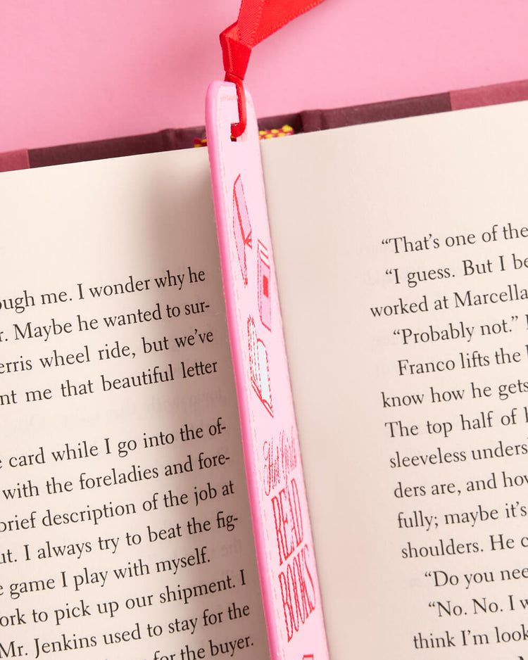 Hot Girls Read Bookmark - pink faux leather bookmark