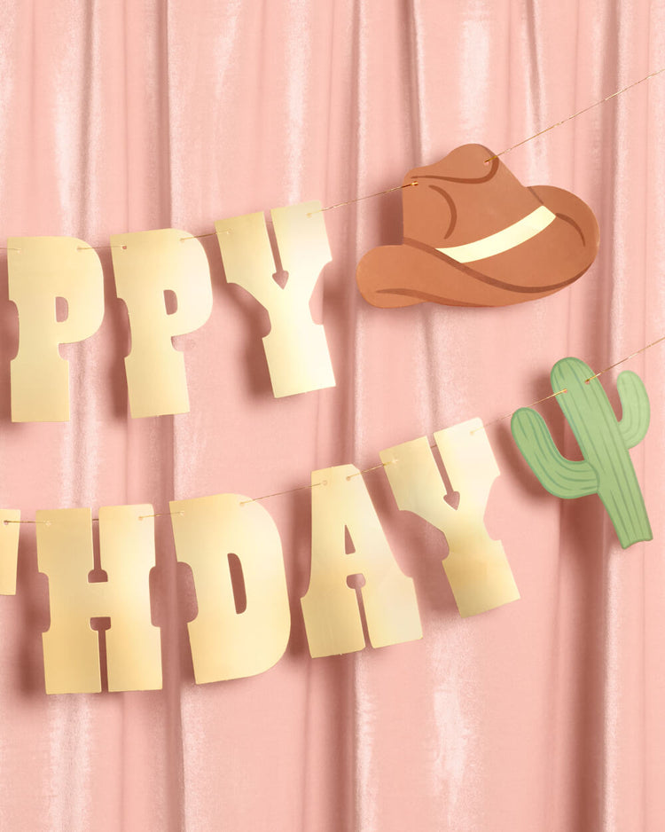 Wild Wild West Banner - gold foil banner