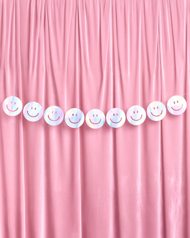 Smiley Banner - iridescent foil banner