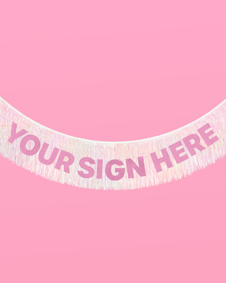 Iridescent Fringe - iridescent foil banner