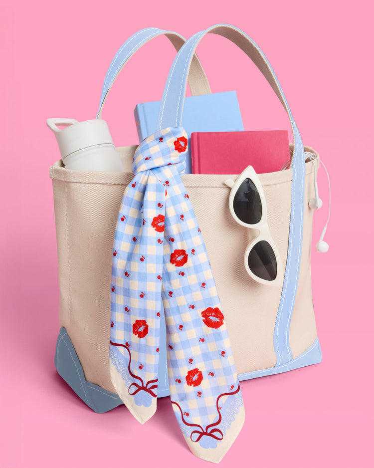 Short N' Sweet Headscarf - gingham cotton scarf