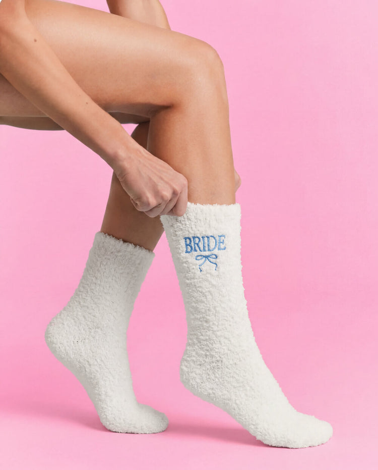 Bride Cloud Socks - fuzzy ivory socks