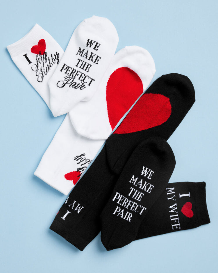 Perfect Pair Couples Socks - 2 newlywed socks