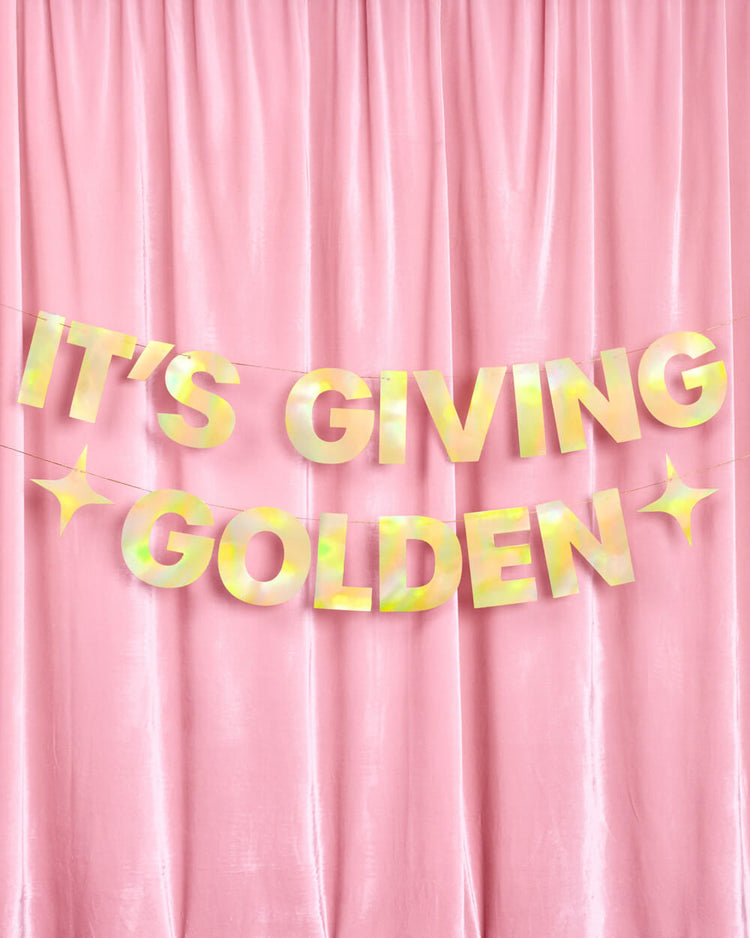 It's Giving Golden Banner - gold foil banner