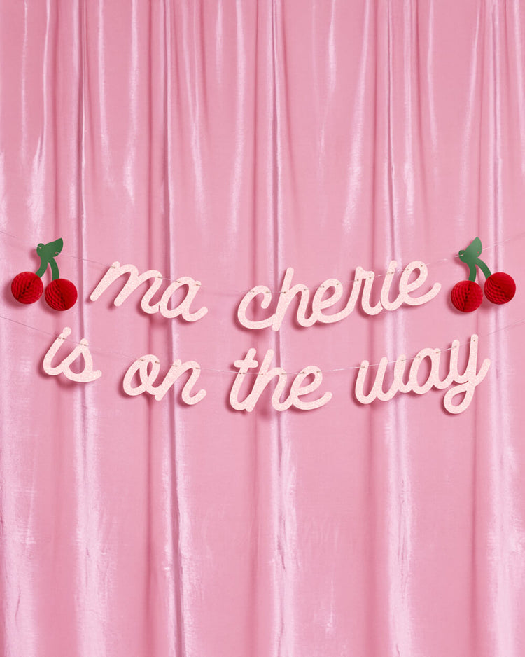 Ma Cherie Banner - 3D glitter banner